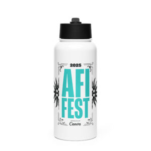 AFI FEST 2025 - Stainless steel water bottle with a straw lid